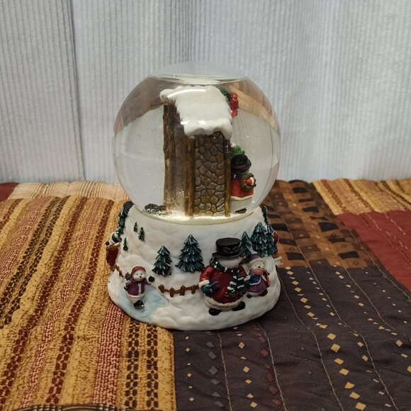 Snow Globe Photo Insert Snowman Winter Wonderland Plays "Let It Snow" See Video - Picture 3 of 10